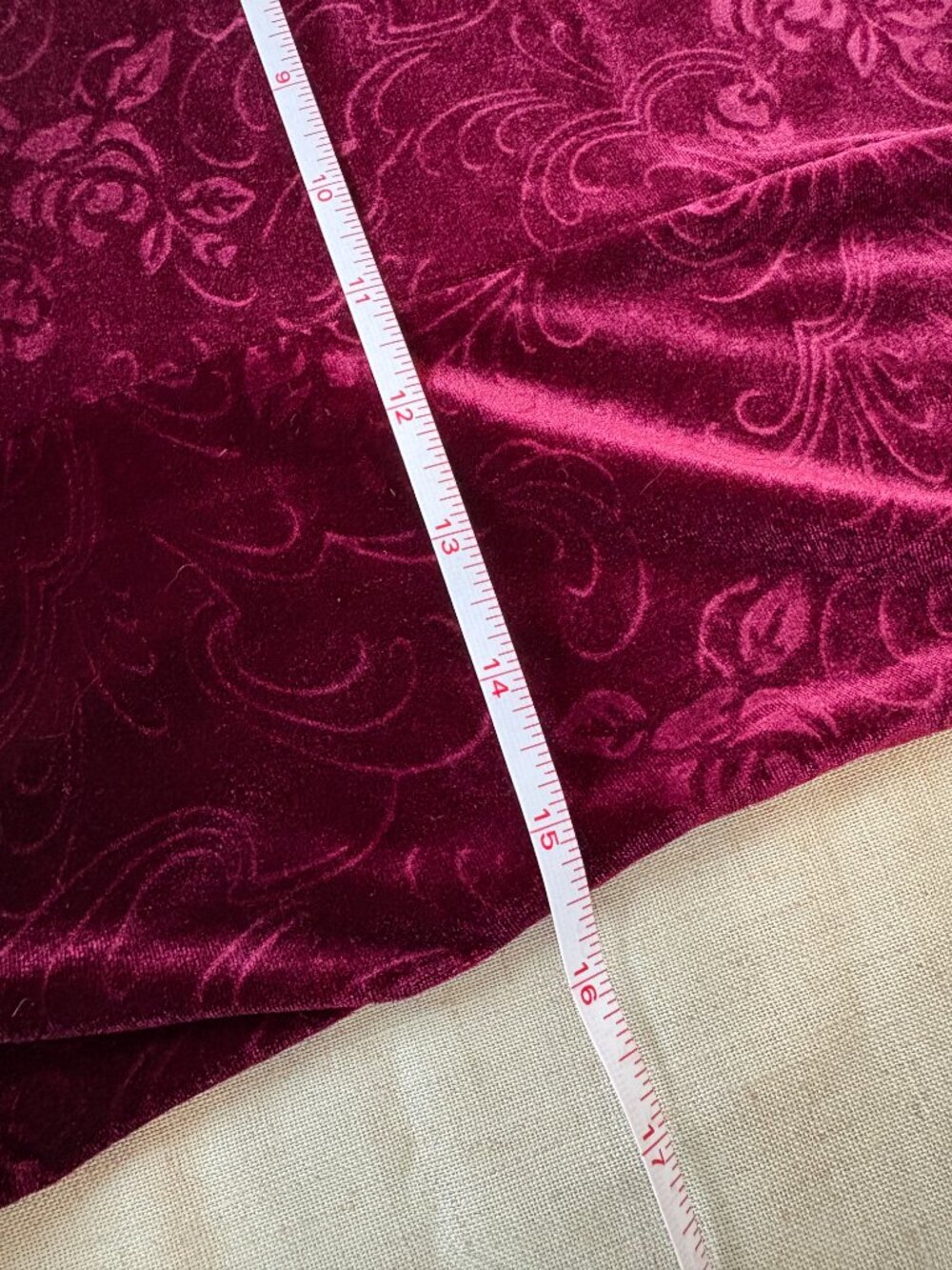 Vintage Debenhams Burgundy Burnout Velvet Maxi Dress | UK 12 - Picture 9 of 10
